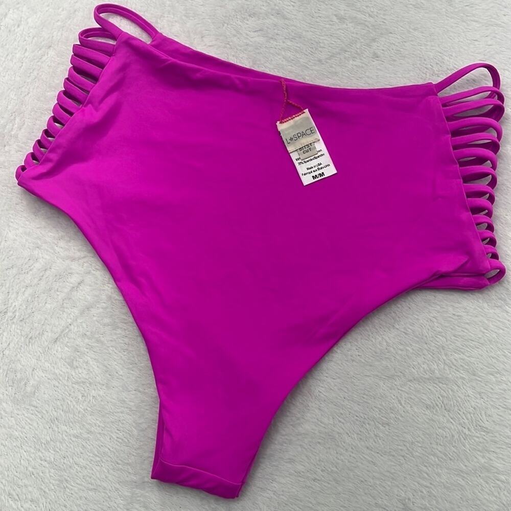 NWOT L*Space Womens Small Hot Pink Bikini 👙 Swim Suit Bottom